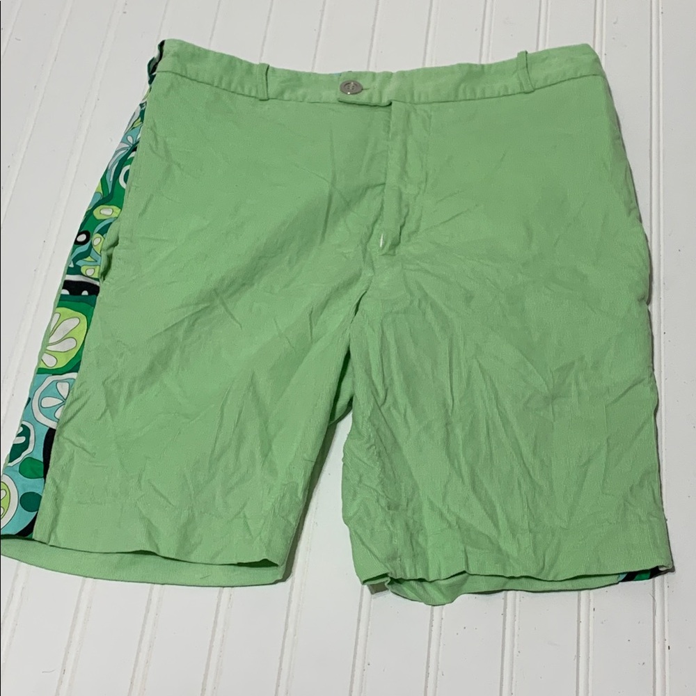 Franklin & Gower Vintage Lime Green Golf Shorts 32 Corduroy